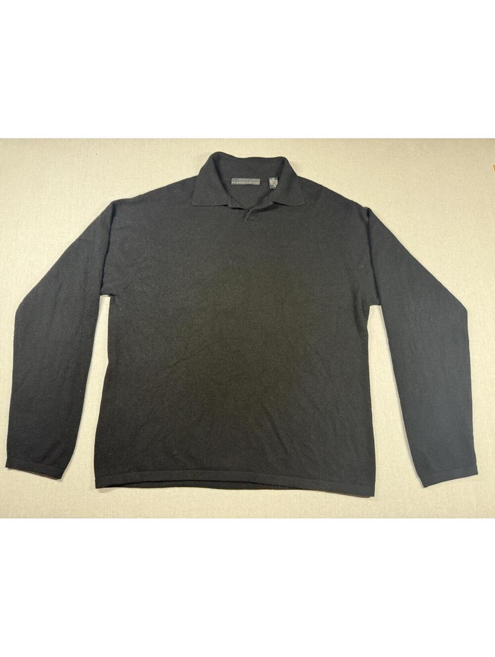 Metropolitan View 100% Cashmere Sweater‎ Men's XL Black Pullover Casual Preppy